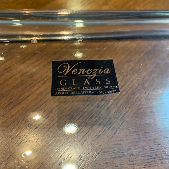 Venezia Glass Rectangular Tray Handcrafted with Real Silver 10" x 5.5" - Picture 11 of 14